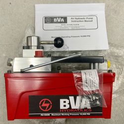 BVA Hydraulics Air Hydraulic Double Acting Foot Pump 10,000 PSI Max PA1500M Open Box Compressed Motor Industrial Oil Rigs Mining Construction