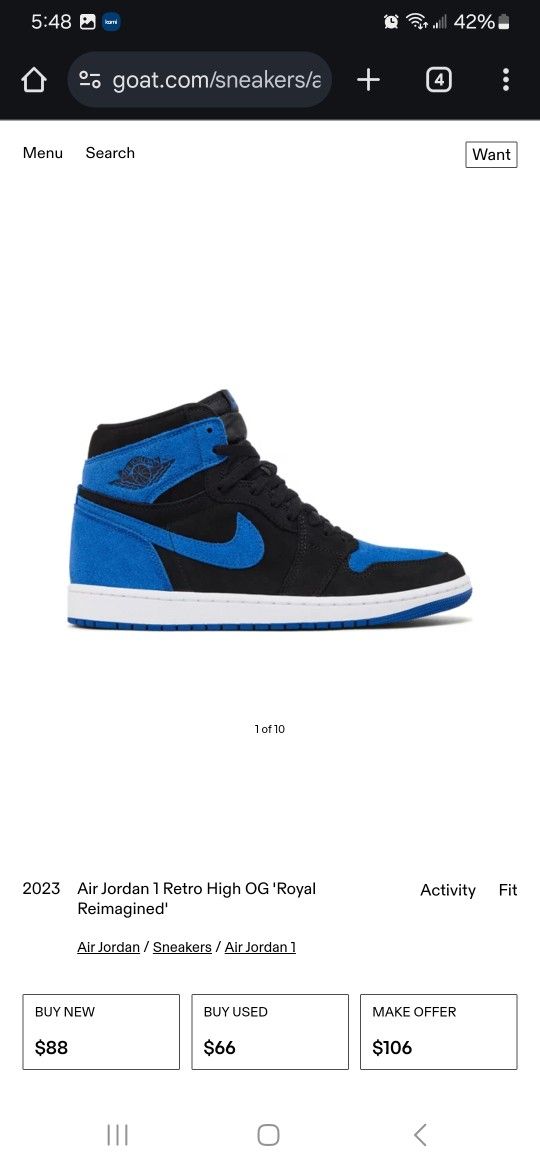 Air Jordan 1 Retro High OG 'Royal Reimagined