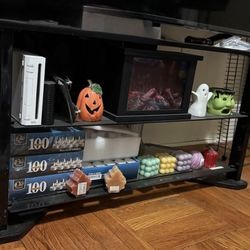 Glass and wood tv stand