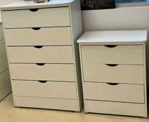 New white Kathy set (( 5 and 3 drawer set