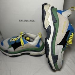 Balenciaga Triple S blue & yellow trainers size 11 Men’s