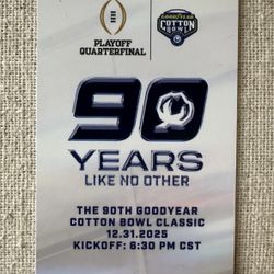 CFP 90th Goodyear Cotton Bowl Classic 2025 Official Hotel Key Card