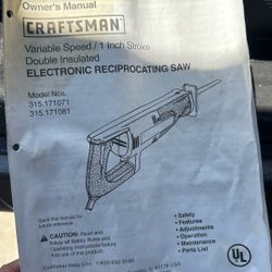 Electronic Reciprocating Saw