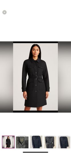 Express Quilted Belted Button -up Coat Size 6