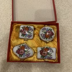 NEW Porcelain Trinket Box Set