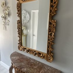 Entry Table With Wall Mirror