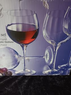 OPTIC CRYSTAL WINE GOBLETS  (6)