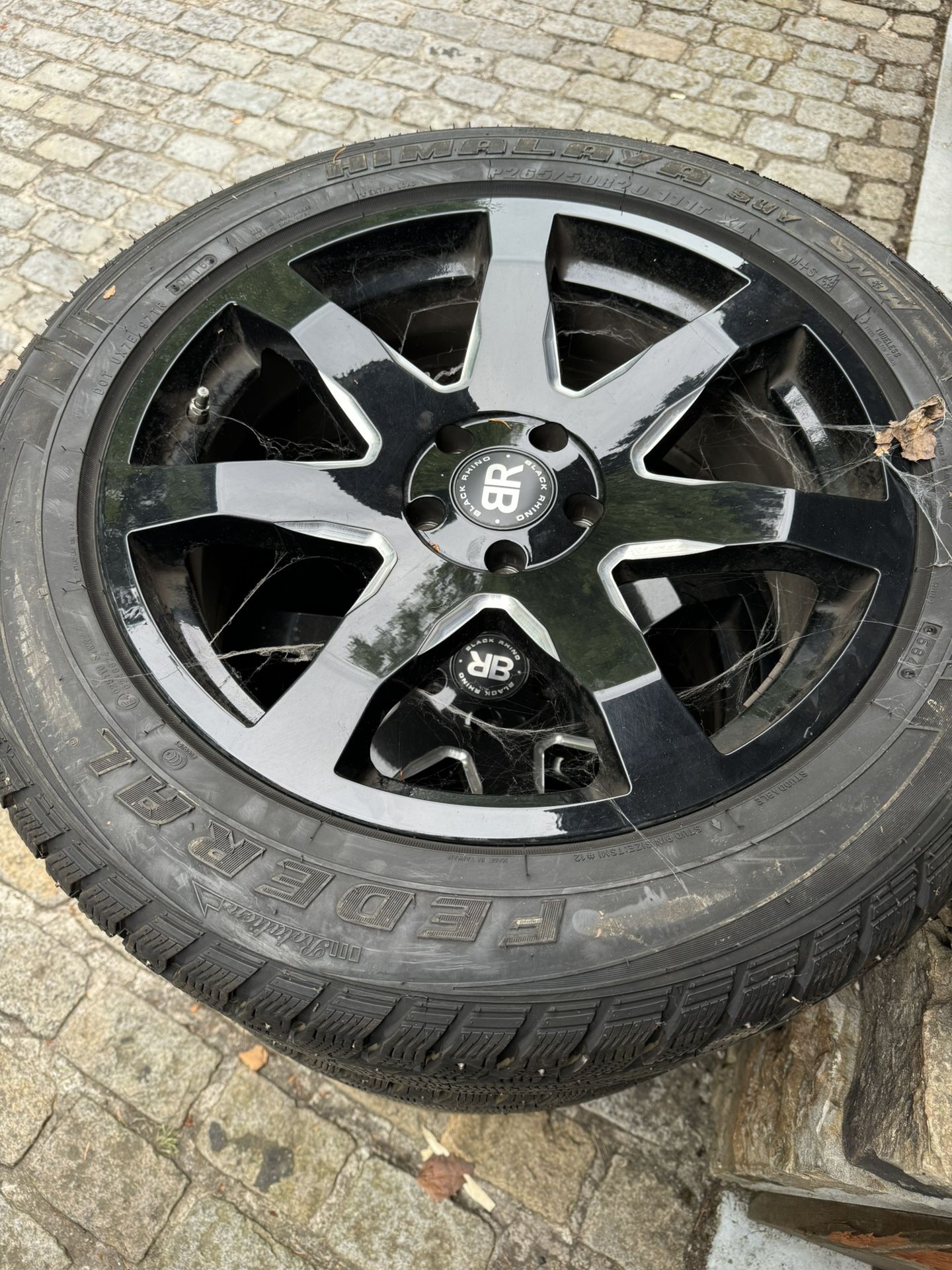 20” Black Rhino Mozambique Rims w/ Federal Himalaya Studded Snow Tires – 265/50R20 – Excellent