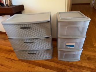 Two 3 drawers plastic Storage  organizer