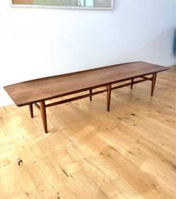 Mid Century Walnut Surfboard Coffee Table