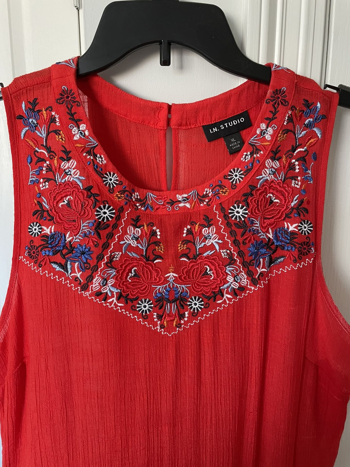 I.N. Studio Red embroidered Shirt