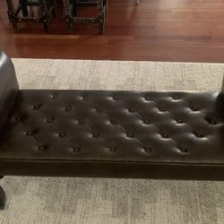 Leather Large Brown Bench
