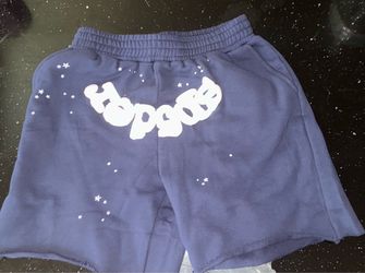 Sp5der Navy Blue Sweat Shorts