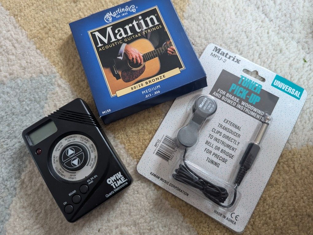 Guitar Strings, Tuner Pick-up, and Digital Metronome