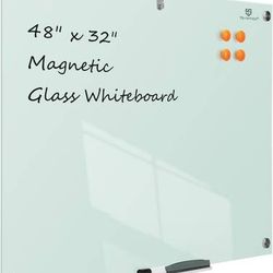 AN OFFICE WHITEBOARD YOU NEED: 48” x 32” Frameless Glass Magnetic Whiteboard