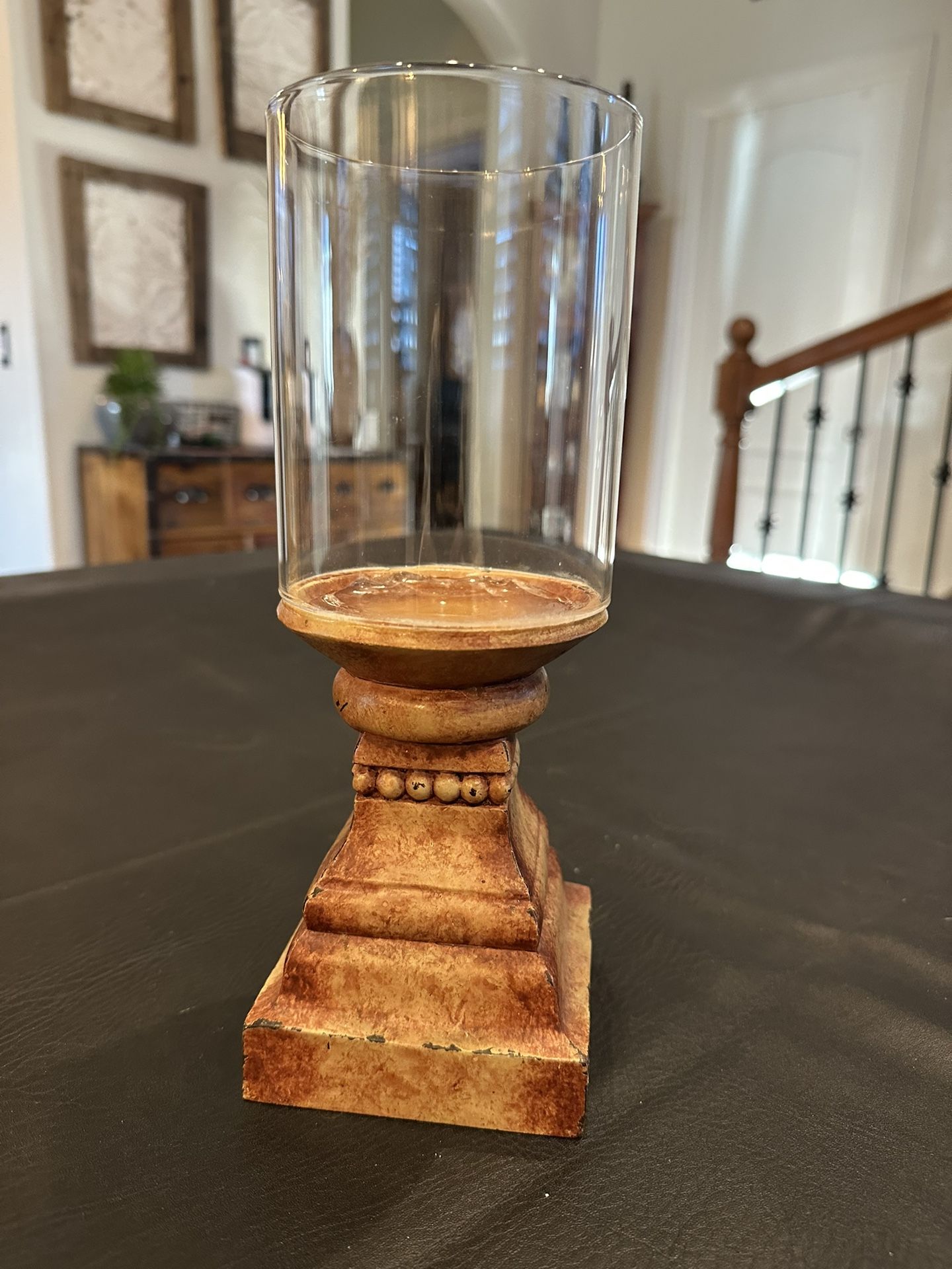 Glass And Resin Candle Holder