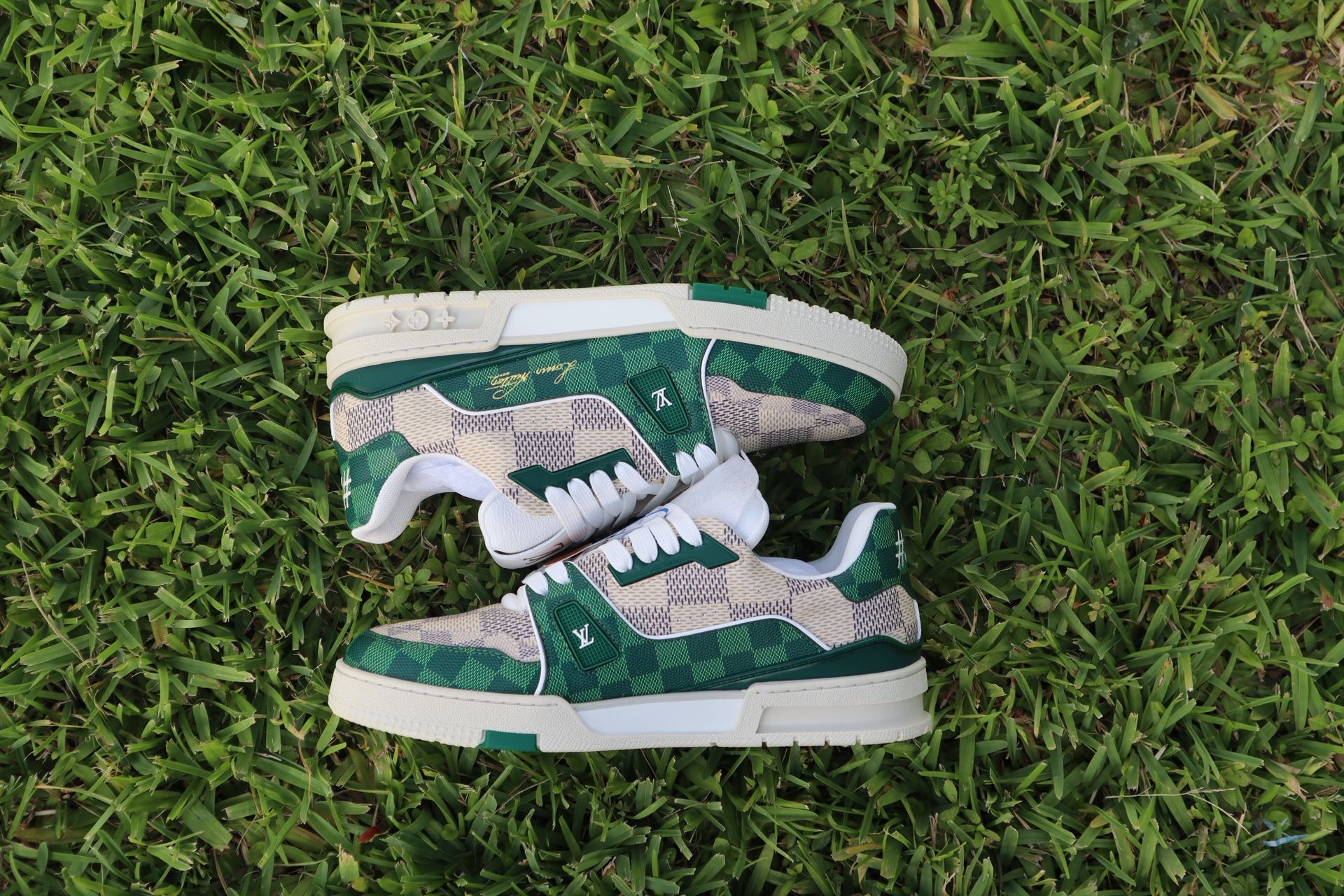 Louis Vuitton LV Trainer Damier White Green