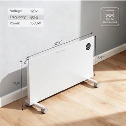 Pasapair Convection Panel Space Heater Indoor Use, 1500W Electric Heater with Wifi App Control