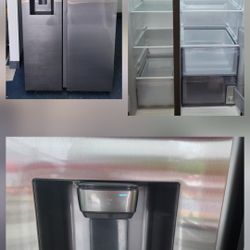  *Brand New* Samsung - 27.4 cu. ft. Open Box Side-by-Side Stainless Refrigerator
(Delivery Available)