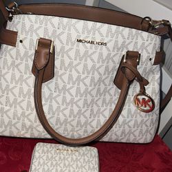 Marilyn Large Logo Satchel and small logo wallet