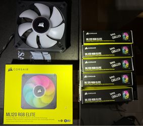 Corsair ML 120 RGB ELITE 120mm Fans (6) w/RGB Hub and Lightning Node PRO