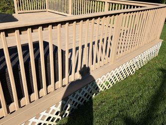 Above ground pool and deck