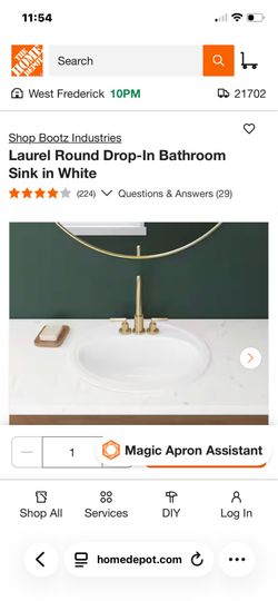 Laurel round drop in bathroom sink