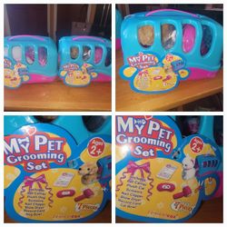 💖NEW 2 PET GROOMING SETS. INCLUDES 1 DOG AND 1 CAT. PLUS ALL ACCESSORIES NOTED ON TAG.  SEE ALL PICS