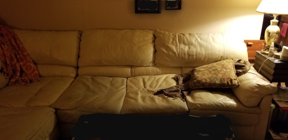 Crean Leather Custom Made Sofa. Over Sz.