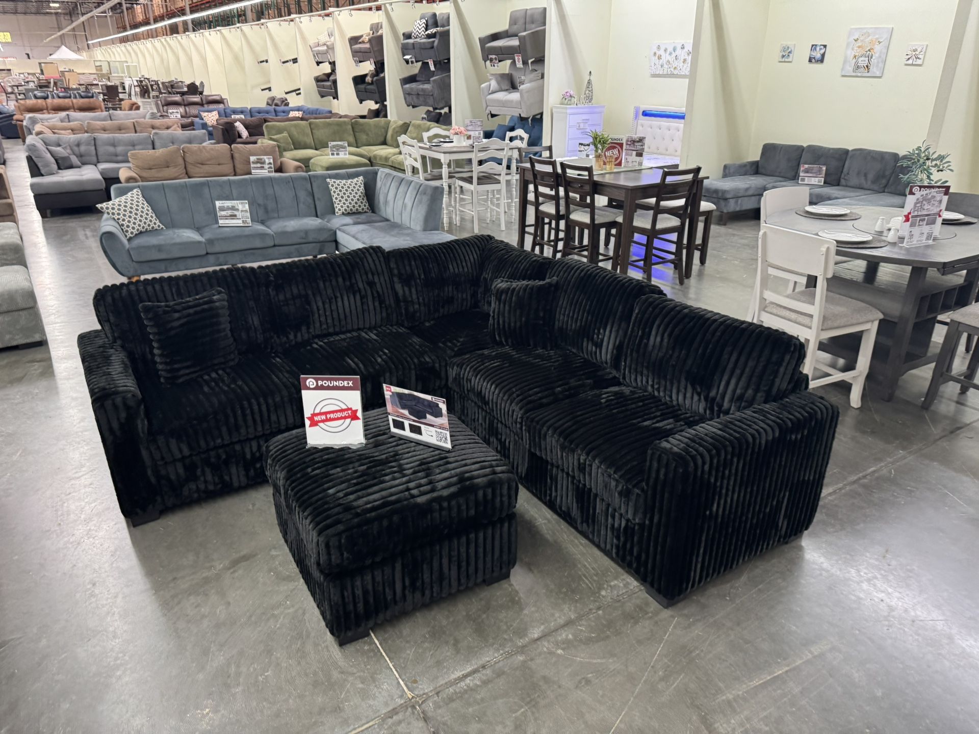 New Black Sectional
