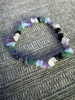 Raw natural crystal bracelet