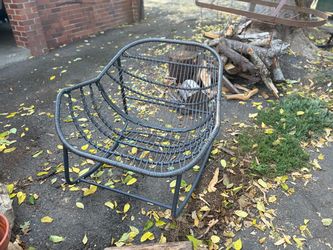 Black Metal Wire Outdoor Lounge Chair