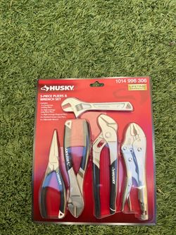 Husky 5-Piece Pliers & Adjustable Wrench Set – Brand New