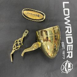 Chrome /gold headlight Kustom Brackets Bird Cage Design At Kooldesign Bike Show Special 