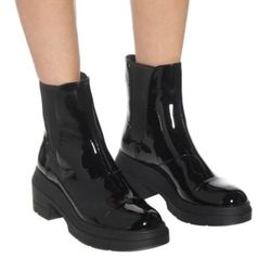 Stuart Weitzman Black Leather Ankle Boots Size 9/39.5