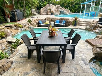 DISEÑO MODERNO Y ELEGANTE MATERIAL RESISTENTE A LA INTEMPERIE FÁCIL DE LIMPIAR Y DURADERO PERFECTO PARA PISCINA, PATIO O BBQ