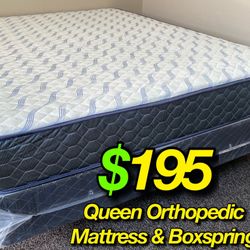 Queen Size Queen Supreme Ortho MatresAndboxspring 