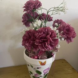 Ceramic Pot With Fake Flowers Ask 7