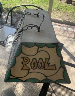 Vintage Pool Table Lamp Tiffany Style