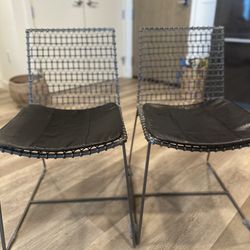 FOUR Metal Chairs With Seat Cushions