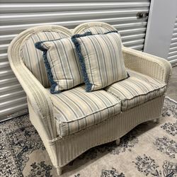 Rattan Sofa With Cushions And Pillows 