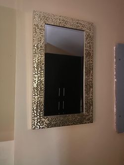Gold hexagon mirrors decor