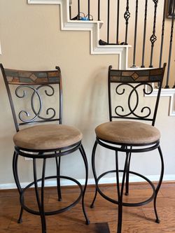 Hillsdale Furniture "Pompei" Metal Swivel Bar Stools - Set of 2
