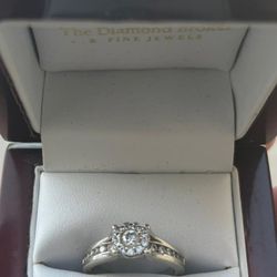 14k White Gold Engagement Ring Diamonds 