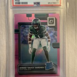 2022 Panini Donruss optic Ahmad Sauce Gardner Rated Rookie Pink PSA Gem Mint 10