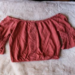 Burnt Orange off the shoulder blouse