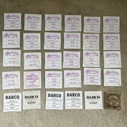 Acoustic Guitar Strings Bulk Luthier Lot: 50+ Single Strings (Martin, Darco)