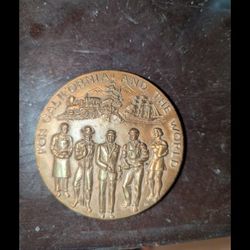 LARGE BRONZE  CROCKER BANK 100TH ANNIVERSARY COIN  