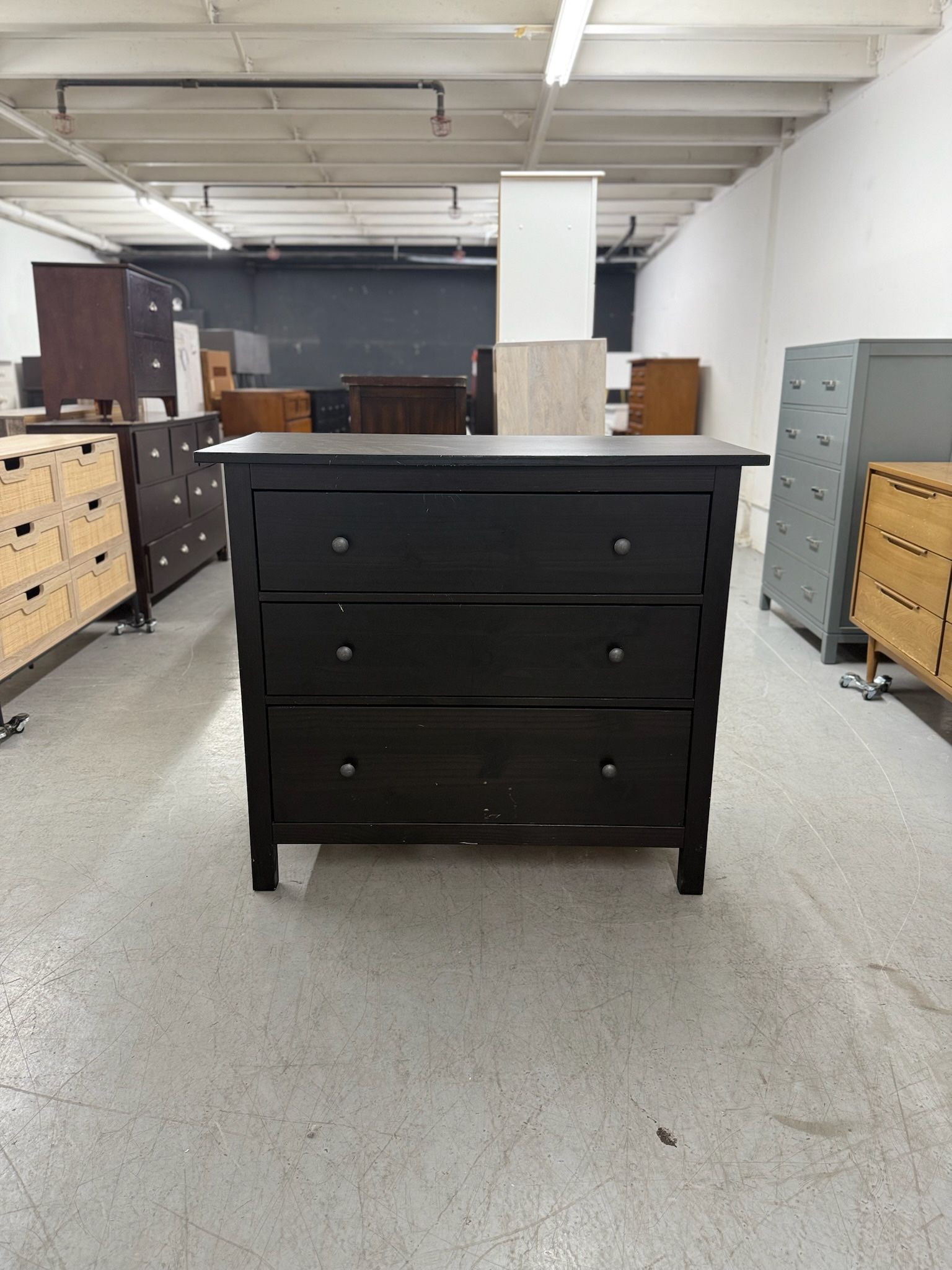 Large Black IKEA Hemnes 3 Drawer Dresser / Chest