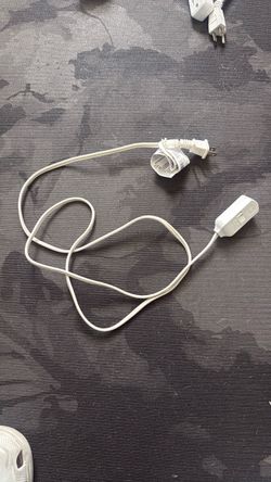White Extension Cord with Inline Switch